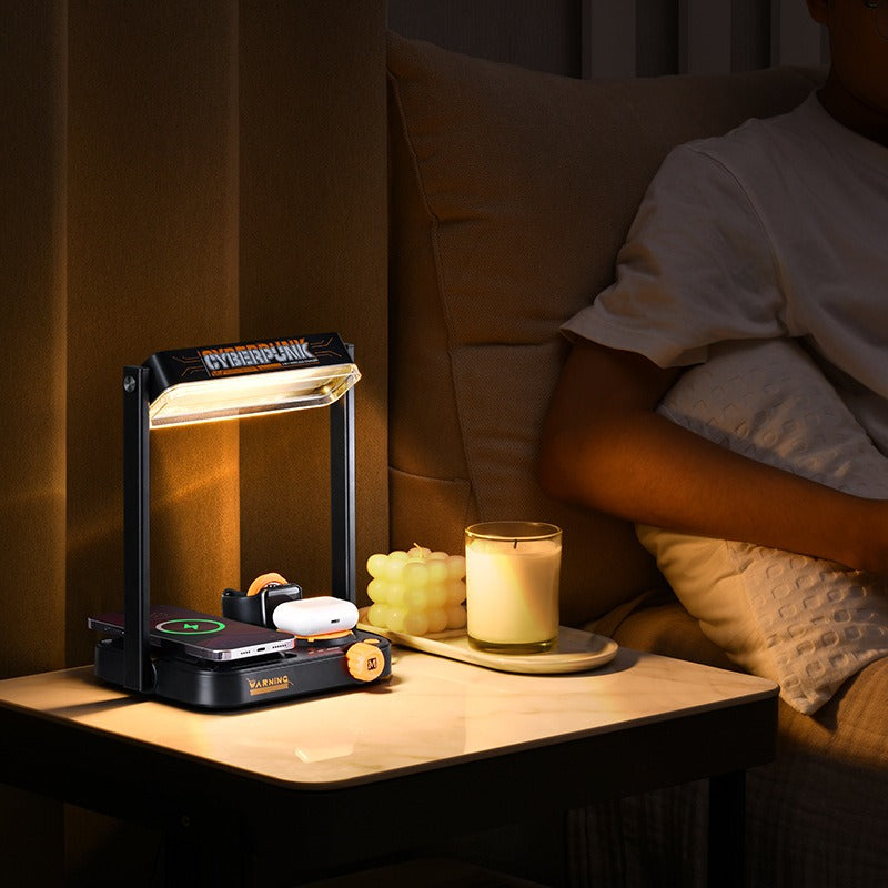 3-in-1 Wireless Charger with LED Light, Phone Stand & Fast Charging for Qi-Enabled Devices