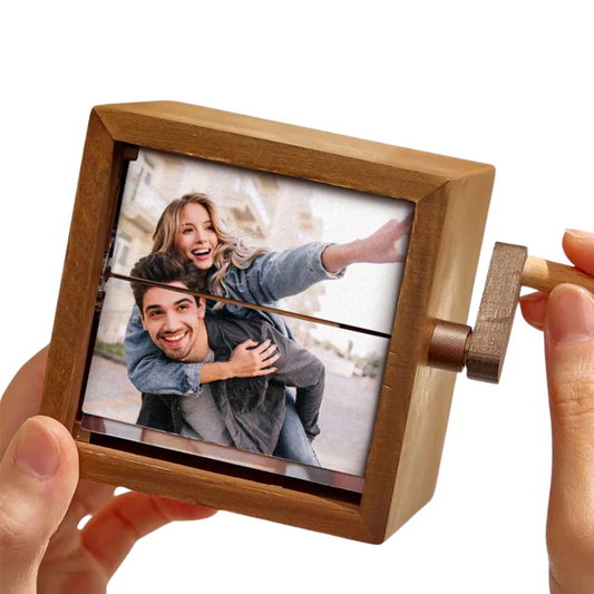 Handcrafted Crank Photo Box – A Personalized Keepsake for Memorable Moments & Gifts