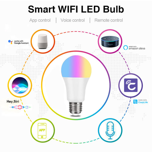 WiFi Smart Bulb with Alexa Control - Adjustable Brightness, Color & Energy-Efficient LED