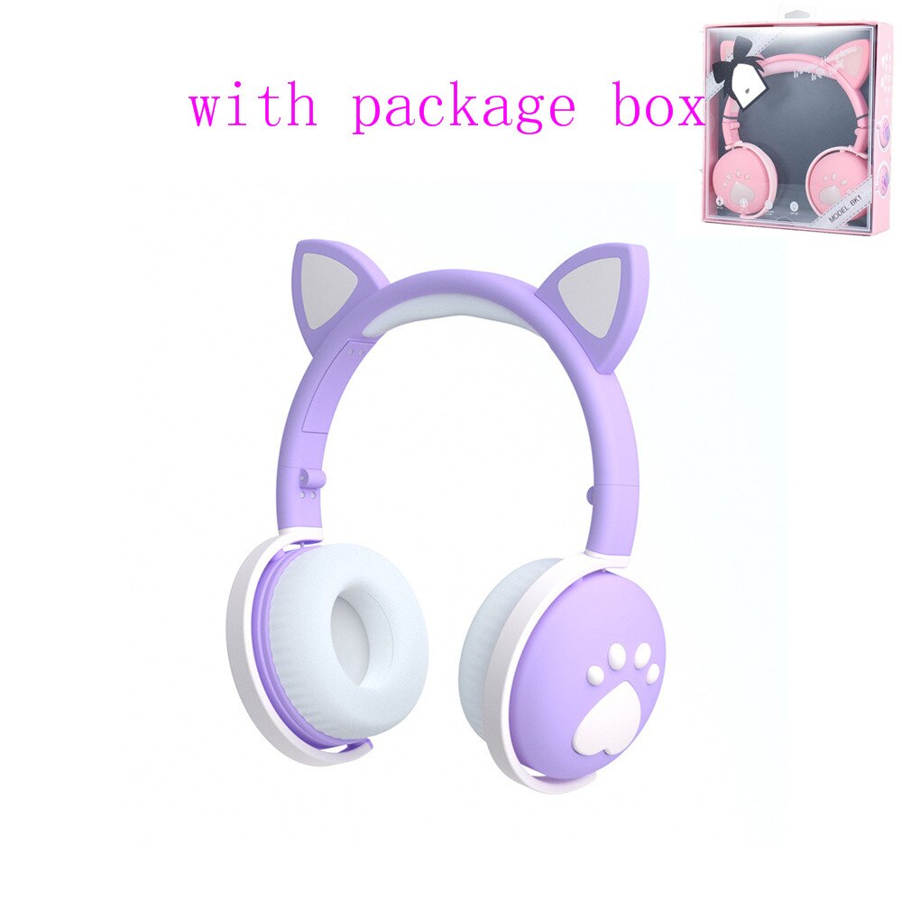 LED Cat Ear Bluetooth Headphones - High-Fidelity Sound, Built-in Mic, Foldable & Portable