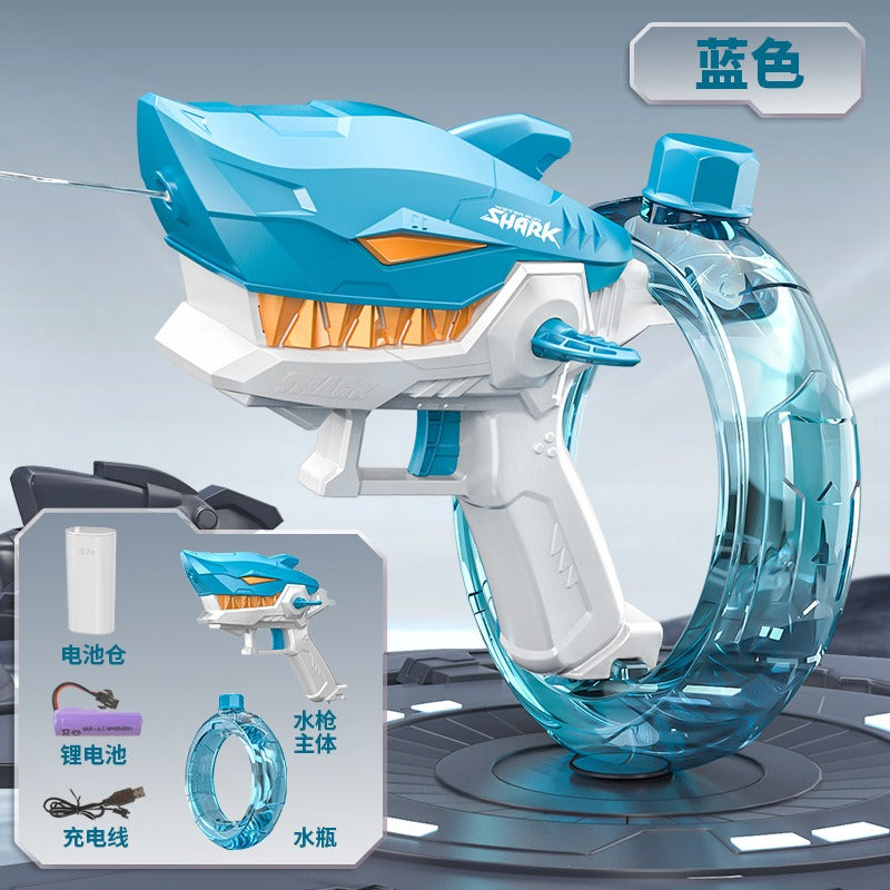 Shark-Themed Automatic Water Blaster with Large Tank, Long-Range Spray & Easy Controls