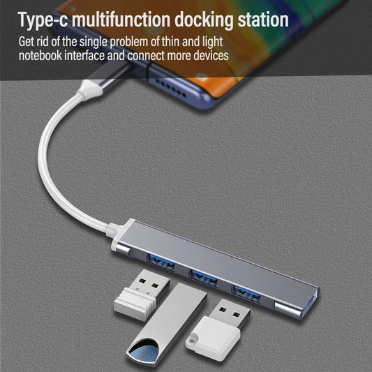 3.0 Type C to USB Ultra-Highspeed Hub Splitter 4Ports In 1