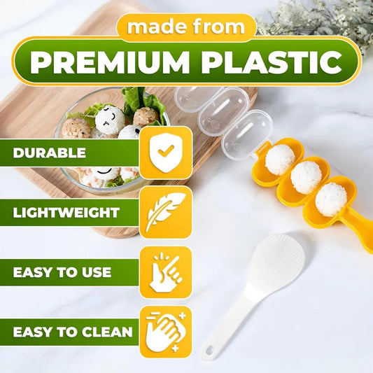 DIY Rice Ball Mold Set – Fun, Creative & Easy Meal Prep for Kids & Sushi Lovers