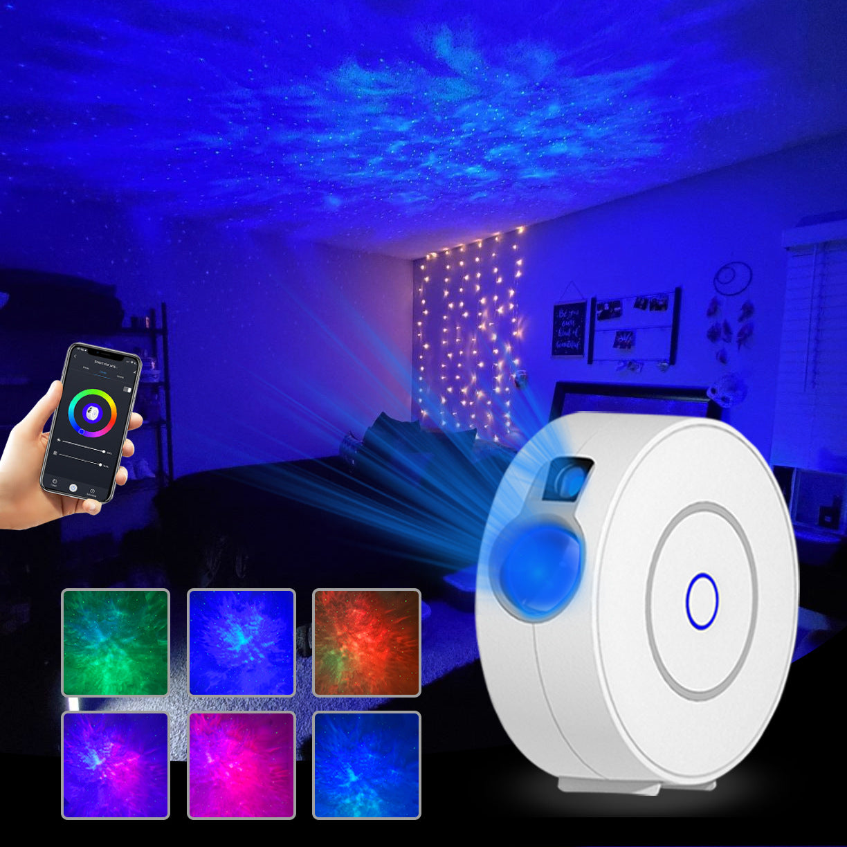Smart Starry Sky Projector Night Light - WiFi Control, Adjustable Brightness & LED Technology