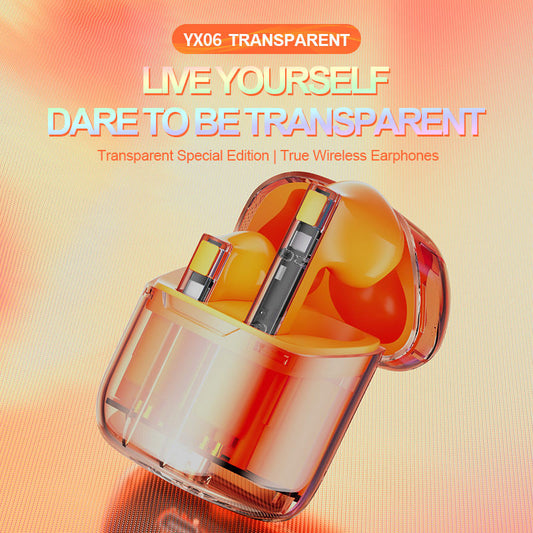 Transparent Bluetooth Headset - Stylish, Ergonomic, High-Fidelity Sound & Hands-Free Calls