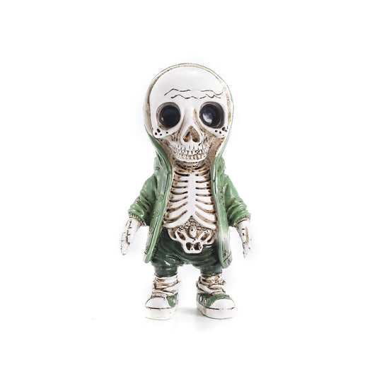 Hand-Painted Skeleton Doll Resin Craft - Unique Halloween Decoration & Gift Idea