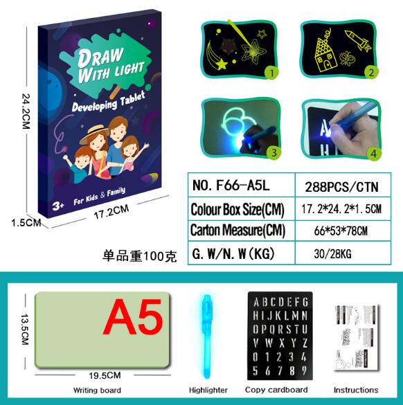 Glow Light Drawing Tablet - Mess-Free, Educational, Portable Fun for Kids of All Ages