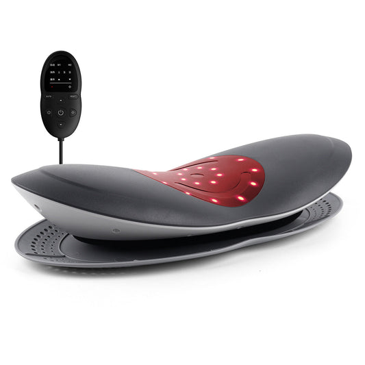 Inflatable Lumbar Traction Massager with Heat Therapy - Adjustable Support for Lower Back Pain
