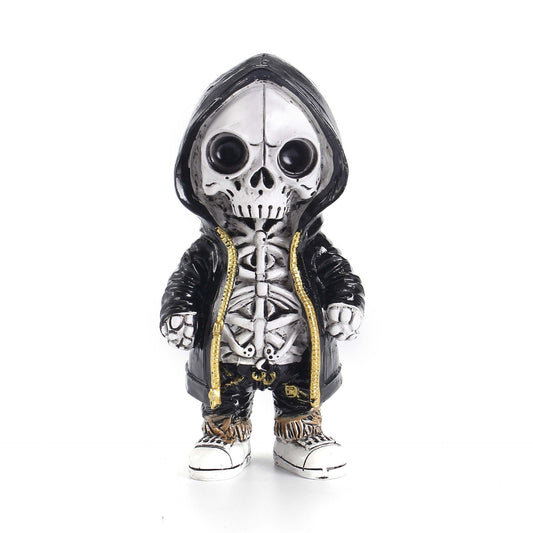 Hand-Painted Skeleton Doll Resin Craft - Unique Halloween Decoration & Gift Idea