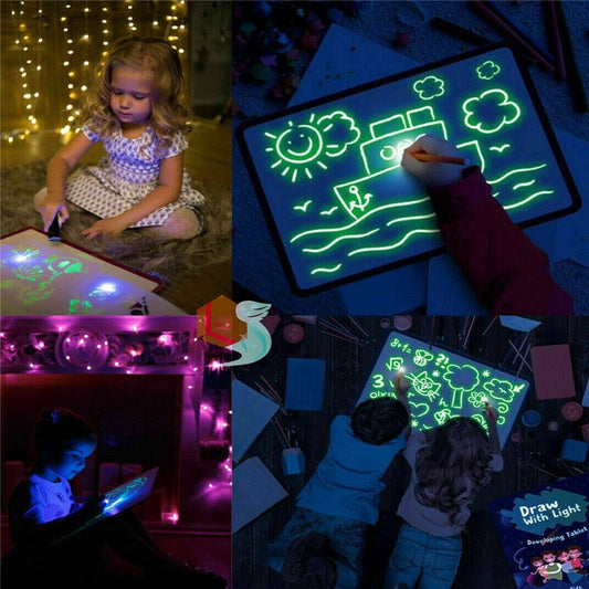 Glow Light Drawing Tablet - Mess-Free, Educational, Portable Fun for Kids of All Ages