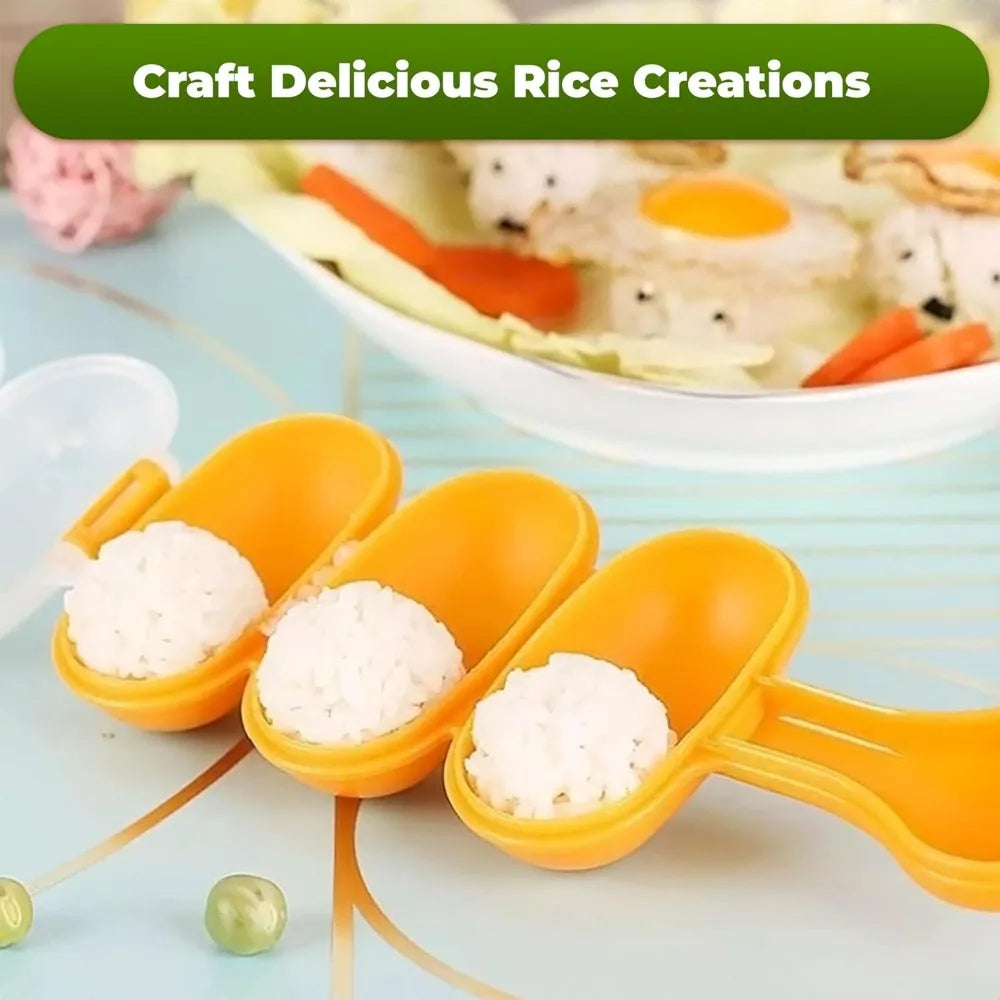 DIY Rice Ball Mold Set – Fun, Creative & Easy Meal Prep for Kids & Sushi Lovers