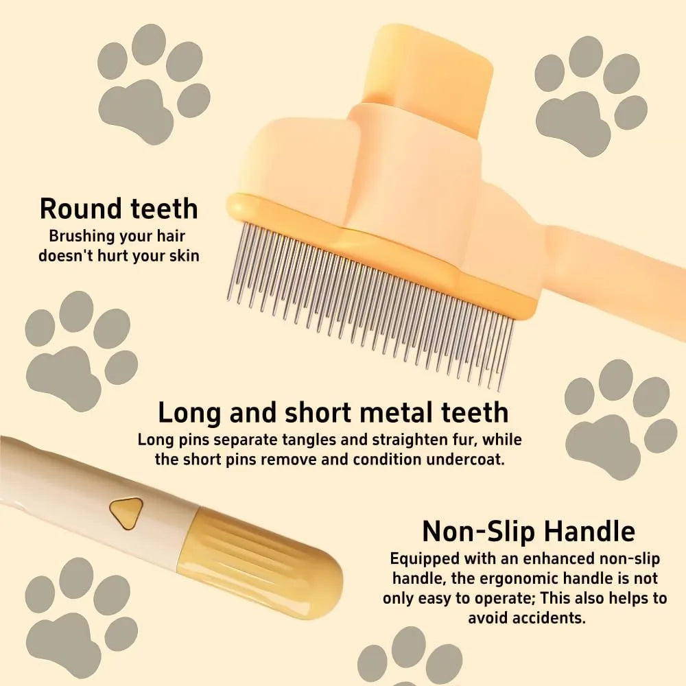 Versatile Flea Comb for Cats & Dogs – Self-Cleaning, Safe Grooming for Pets