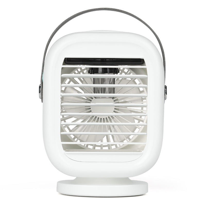 Water-Cooling Mini Desk Fan with Humidifier, Adjustable Airflow & Integrated Lamp