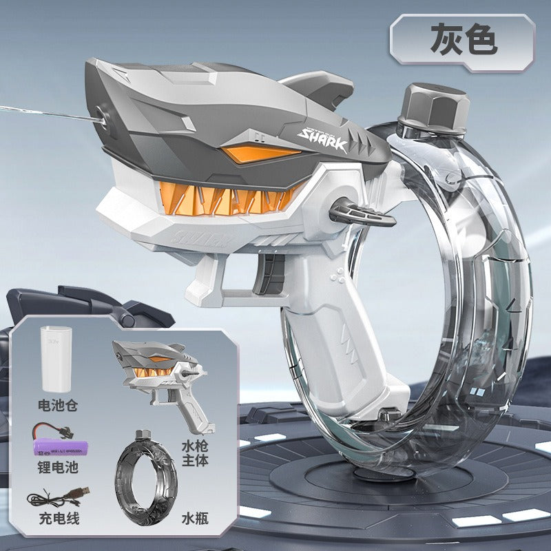 Shark-Themed Automatic Water Blaster with Large Tank, Long-Range Spray & Easy Controls