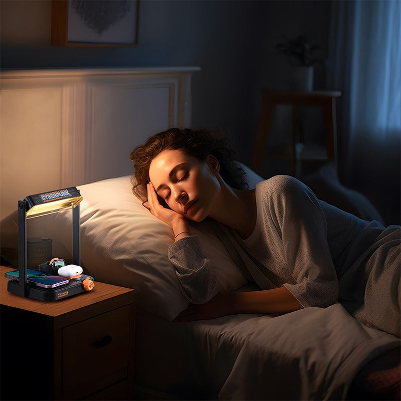 3-in-1 Wireless Charger with LED Light, Phone Stand & Fast Charging for Qi-Enabled Devices