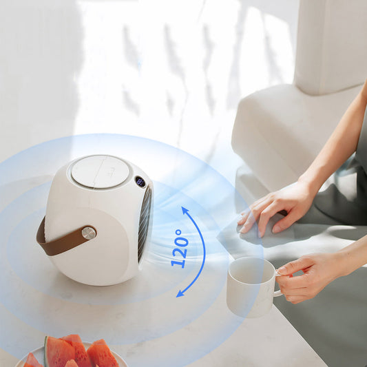 Portable Fan with 120° Oscillation, 220ML Water Tank, 4000mAh Battery & Quiet Operation