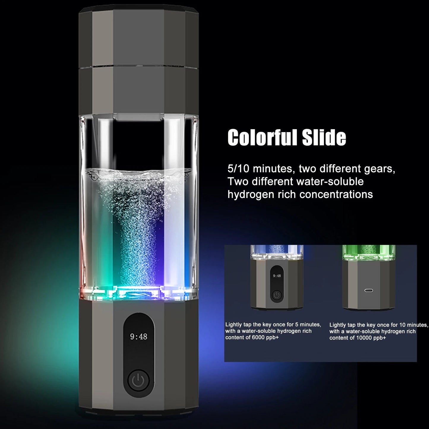 Hydrogen-Rich Water Bottle - Portable, Intelligent Operation & Health Benefits for Wellness