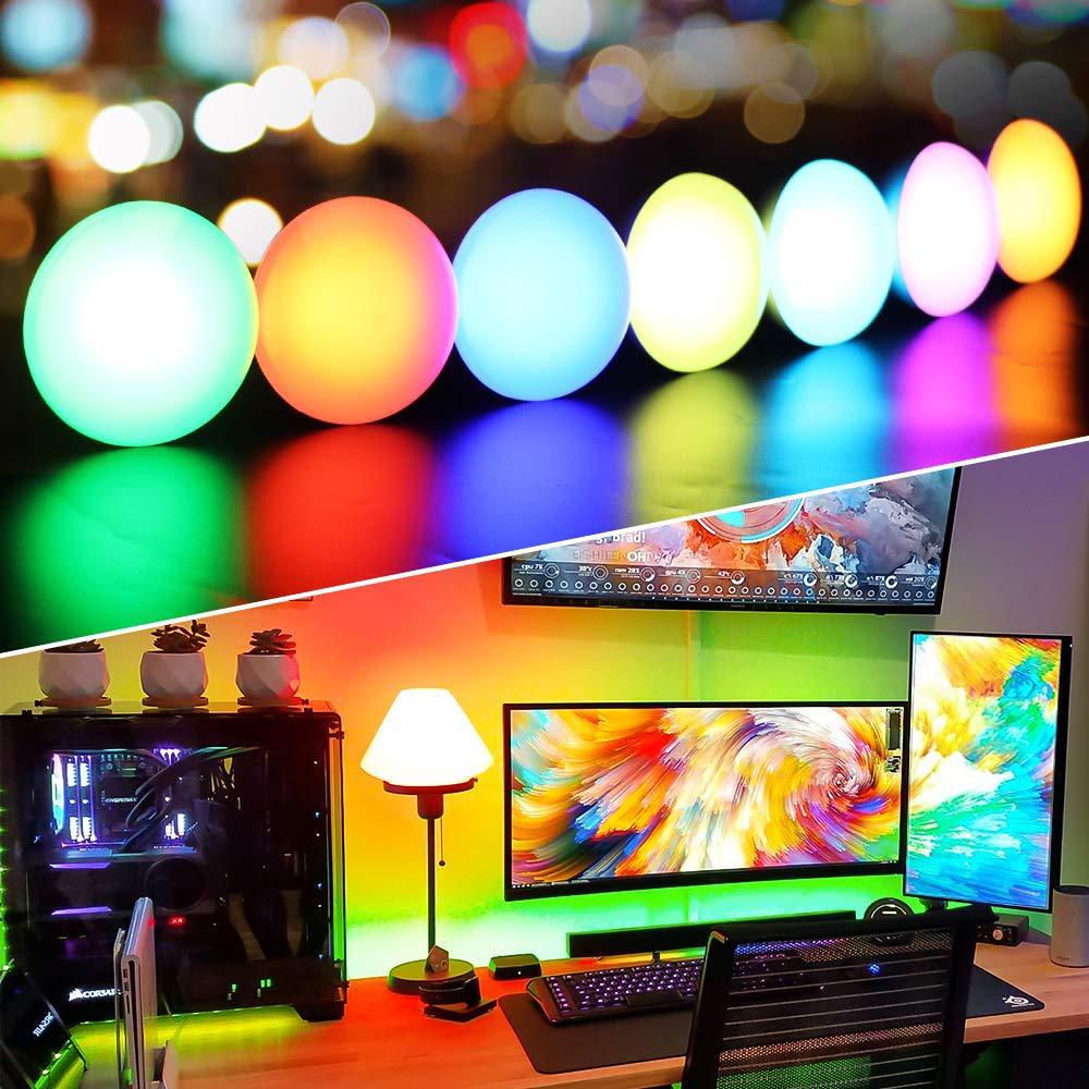Smart RGB CW Lamp with Alexa Control, Music Sync, WiFi, Adjustable Brightness & Energy-Efficient