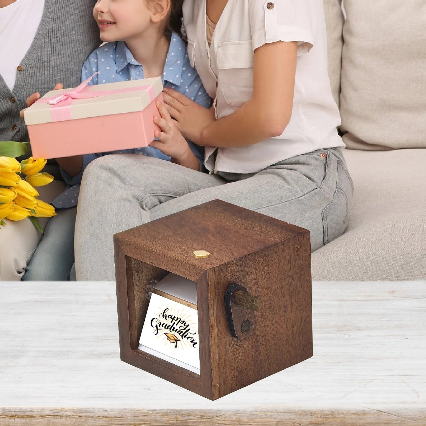 Handcrafted Crank Photo Box – A Personalized Keepsake for Memorable Moments & Gifts