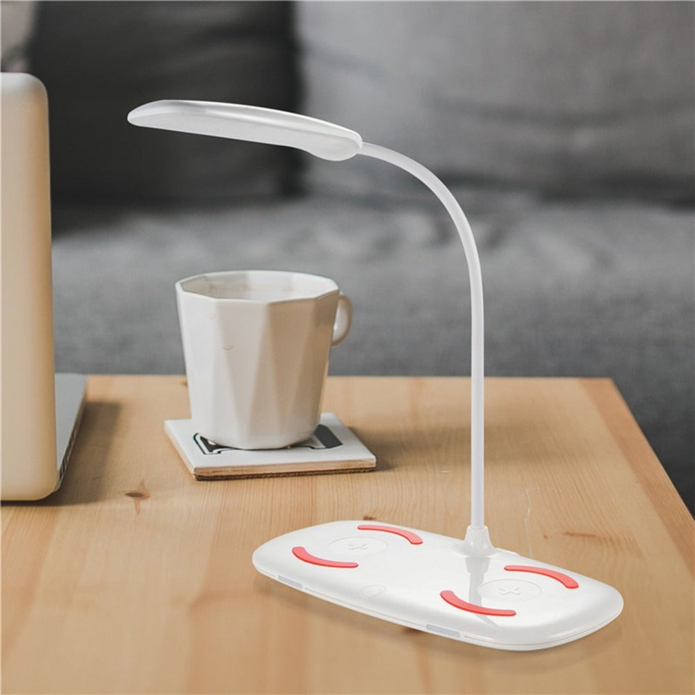 Smart Touch LED Desk Lamp - Adjustable Brightness, Mobile Charging, Foldable Design