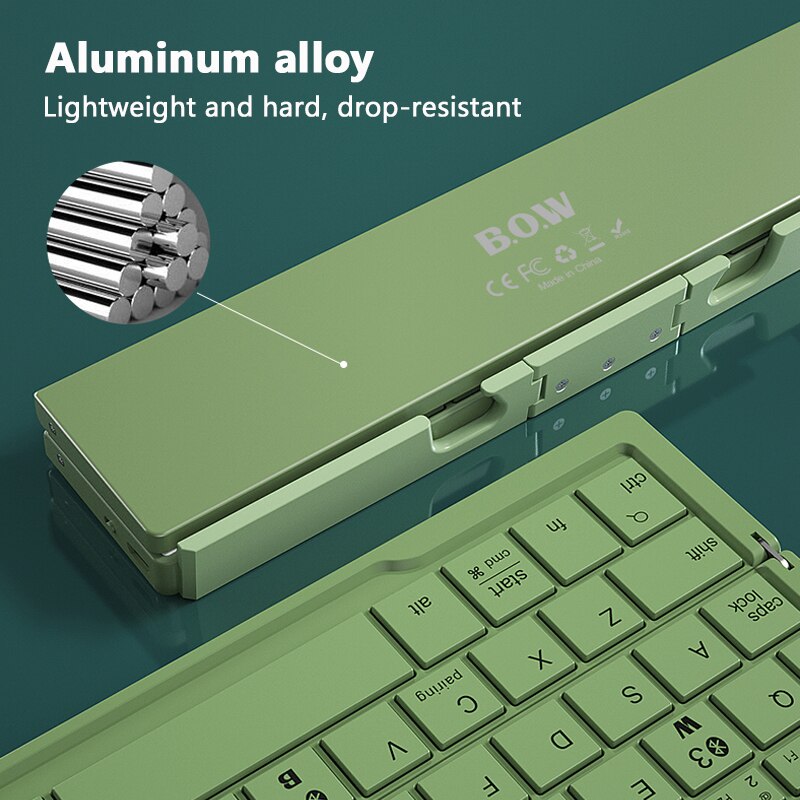 Portable Bluetooth Keyboard - Compact, Foldable, Rechargeable & Compatible with All Devices