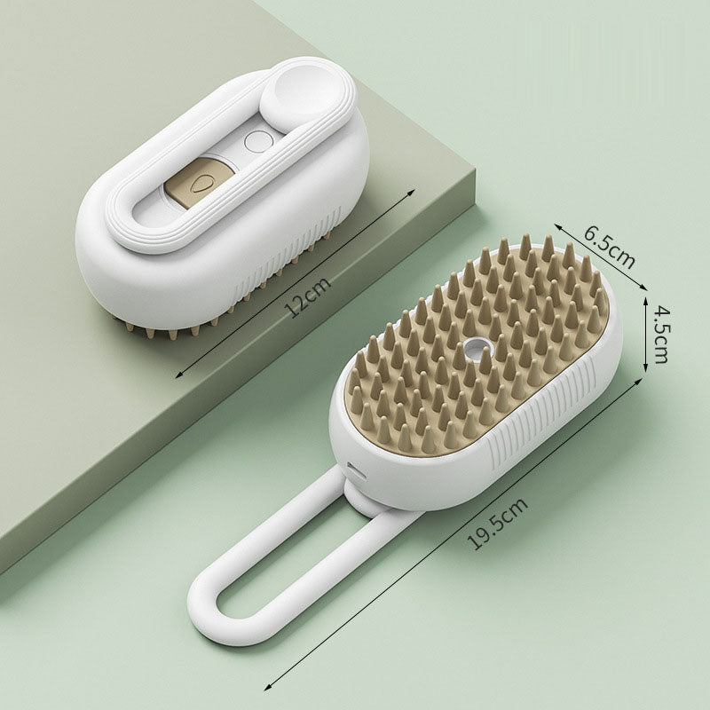 Battery-Powered Grooming Brush for Cats & Dogs - One-Touch Spray, Hair Removal & Massage