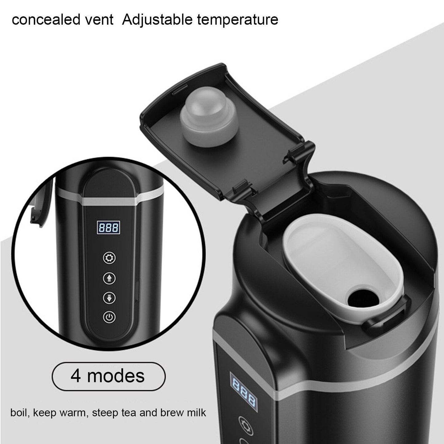 Portable Car Mug Heater - Smart Temperature Control, Dual Voltage, Leak-Proof & Energy Efficient