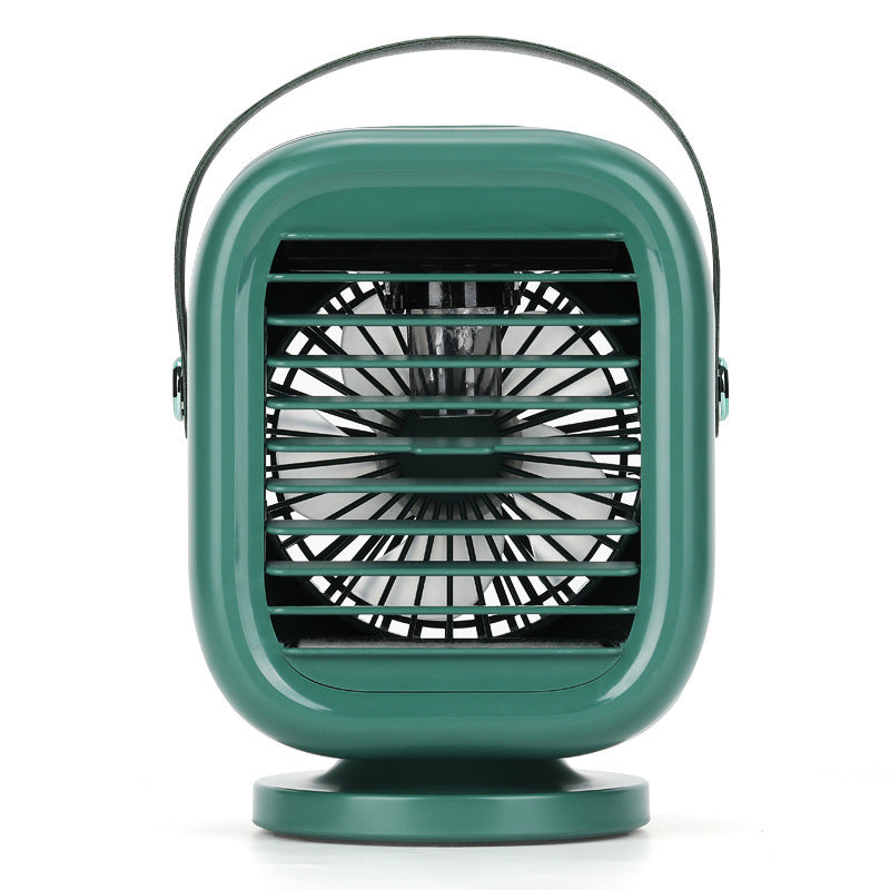 Water-Cooling Mini Desk Fan with Humidifier, Adjustable Airflow & Integrated Lamp
