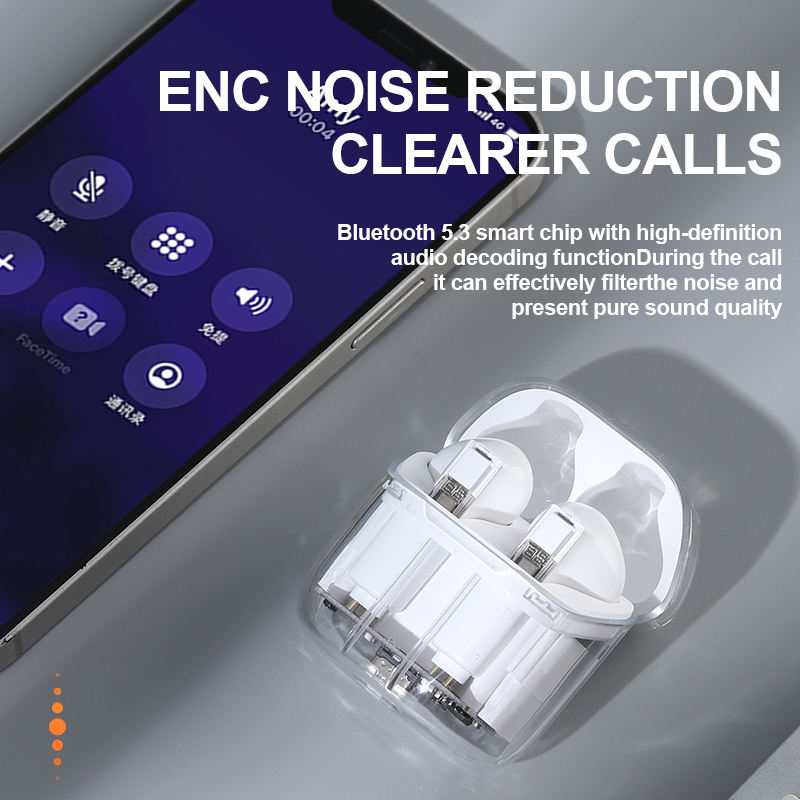 Transparent Bluetooth Headset - Stylish, Ergonomic, High-Fidelity Sound & Hands-Free Calls