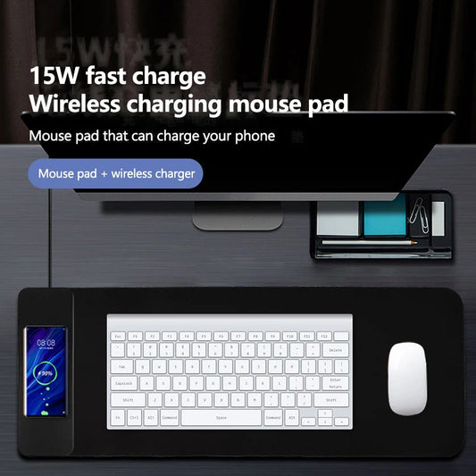 15W Wireless Charging Desk Pad - Extra-Large Surface, Non-Slip Base & Smooth Gaming Experience