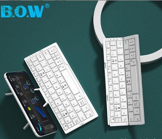 Portable Bluetooth Keyboard - Compact, Foldable, Rechargeable & Compatible with All Devices