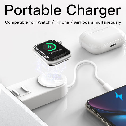 Dual Charging Dock for iPhone & Apple Watch - Fast Charging, Compact Design & Non-Slip Base