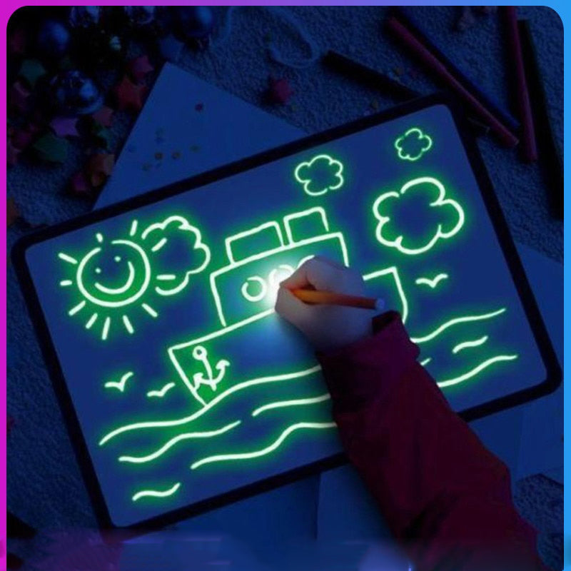 Glow Light Drawing Tablet - Mess-Free, Educational, Portable Fun for Kids of All Ages