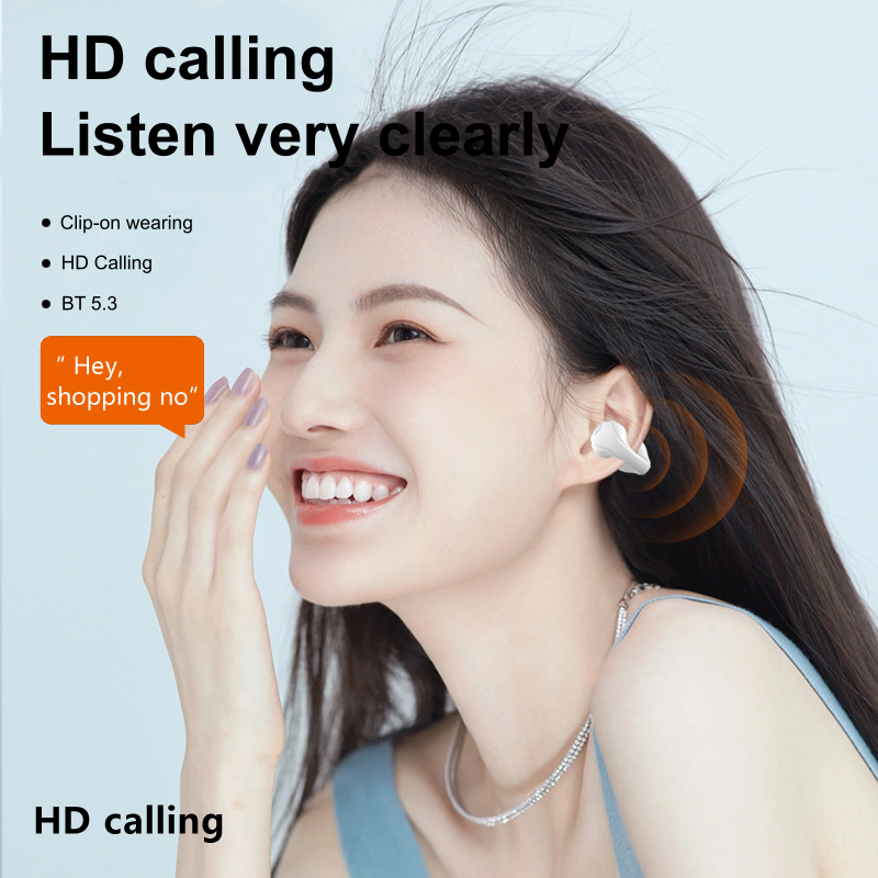 Bluetooth Earbuds with LED Display, Clip-On Design & Long Battery Life for Hands-Free Use