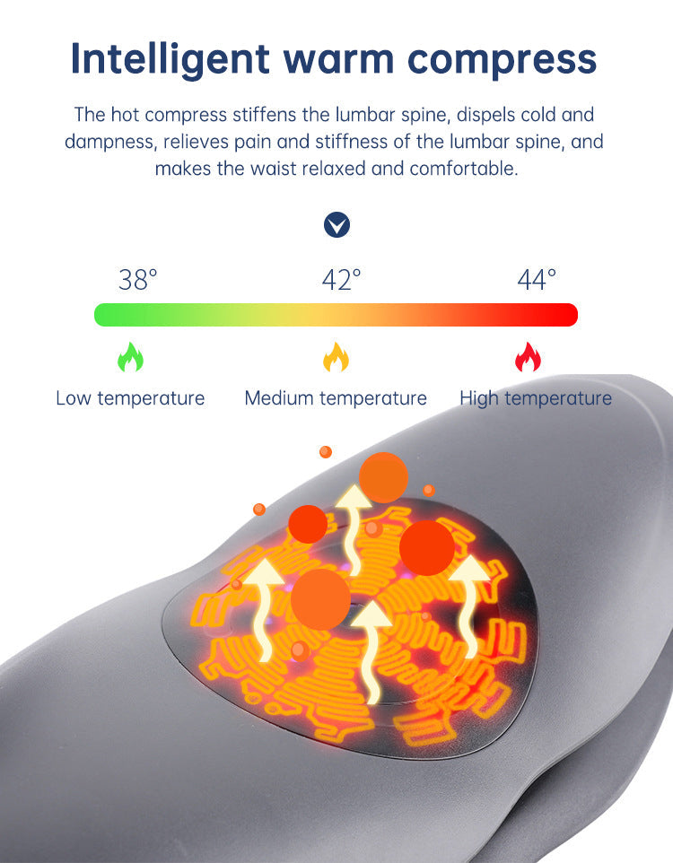 Inflatable Lumbar Traction Massager with Heat Therapy - Adjustable Support for Lower Back Pain