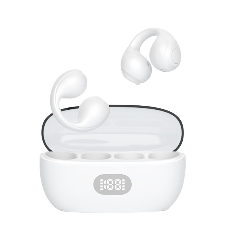 Bluetooth Earbuds with LED Display, Clip-On Design & Long Battery Life for Hands-Free Use