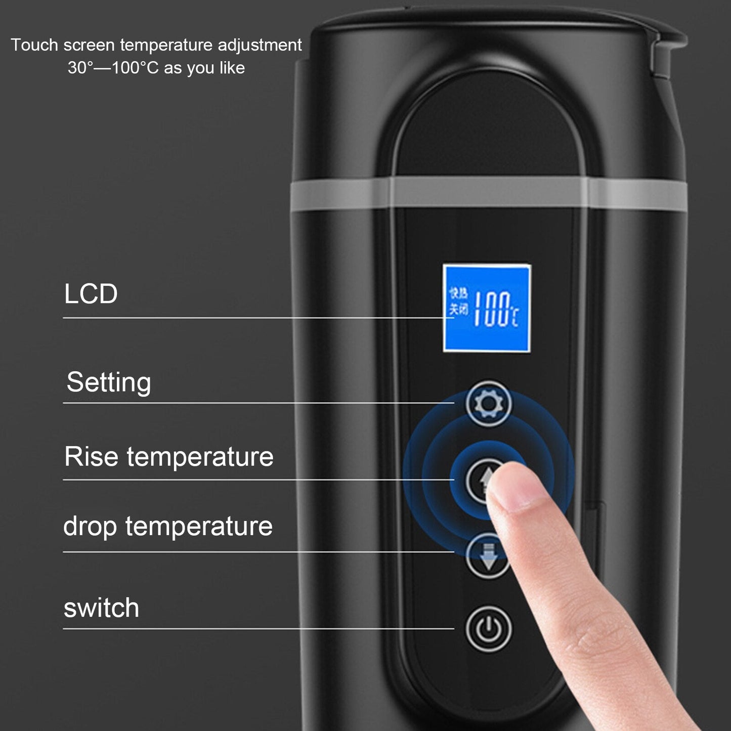 Portable Car Mug Heater - Smart Temperature Control, Dual Voltage, Leak-Proof & Energy Efficient