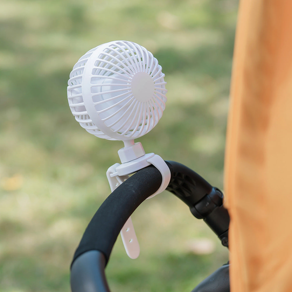 Portable Stroller Fan - Adjustable, Rechargeable, Quiet Operation for Your Little One
