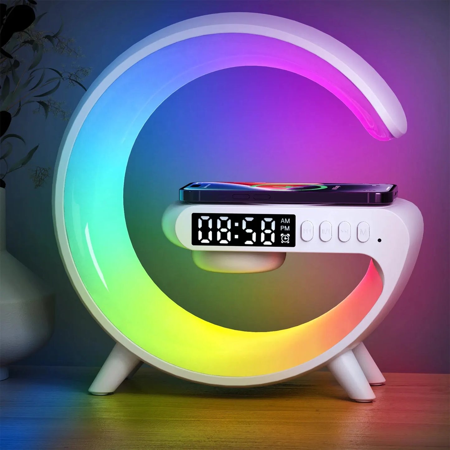 Sunrise Wake-Up Lamp with Bluetooth Speaker, Polar Projection & Portable Design