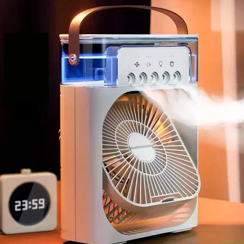 3-in-1 Air Cooler, Humidifier, & LED Night Light - Compact, Adjustable & Multi-Purpose