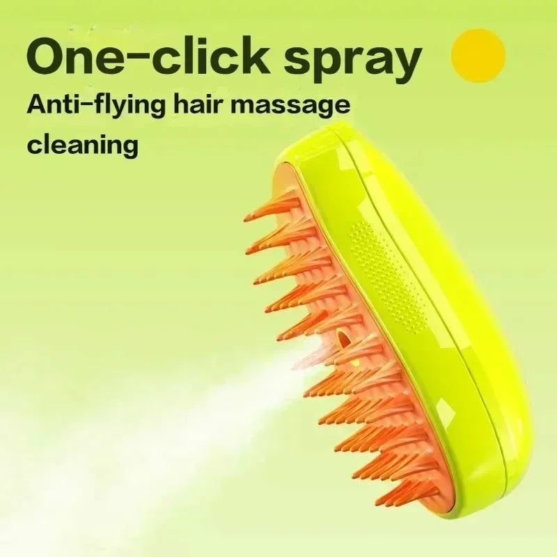 3-in-1 Pet Grooming Tool - Steam Brush, Electric Sprayer, Massage Comb for Cats & Dogs