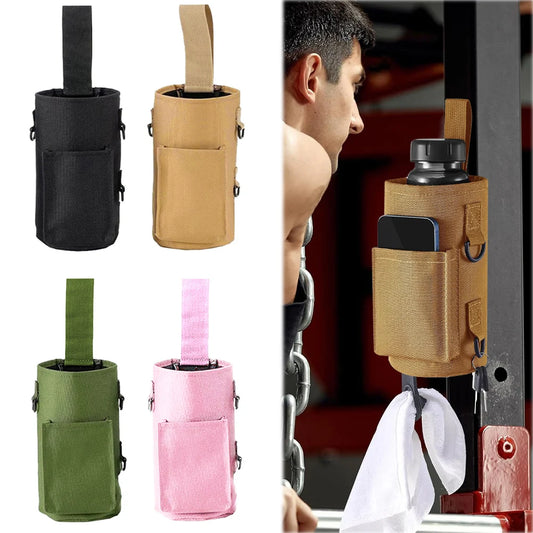 Magnetic Crossbody Water Bottle Rack – Adjustable Sports Fitness Bag for Hiking & Gym