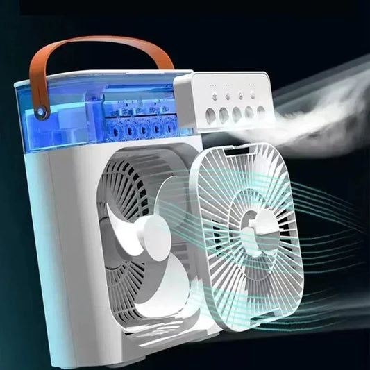 3-in-1 Air Cooler, Humidifier, & LED Night Light - Compact, Adjustable & Multi-Purpose