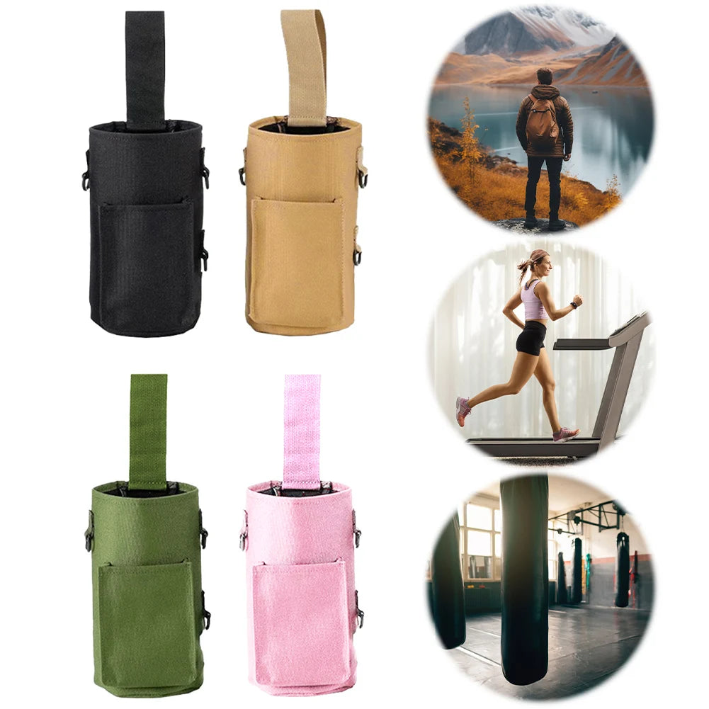 Magnetic Crossbody Water Bottle Rack – Adjustable Sports Fitness Bag for Hiking & Gym