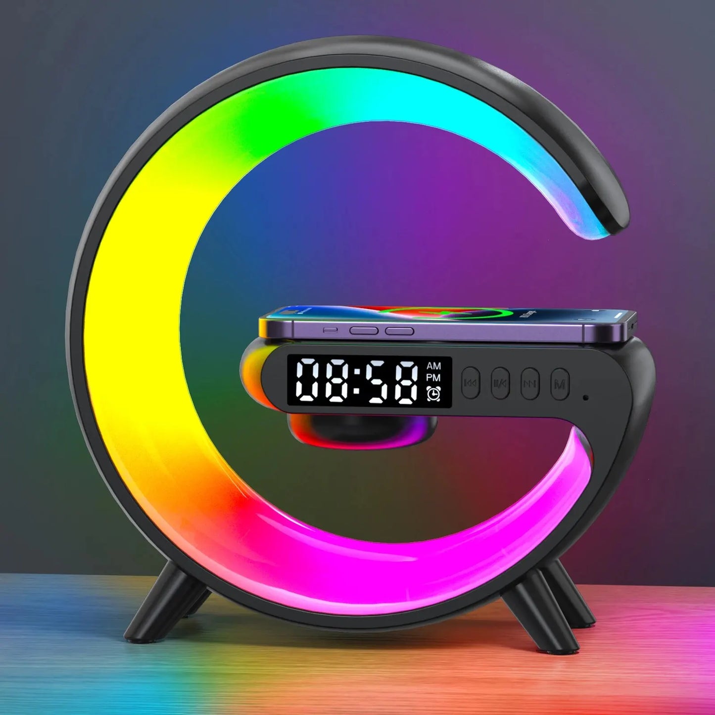 Sunrise Wake-Up Lamp with Bluetooth Speaker, Polar Projection & Portable Design