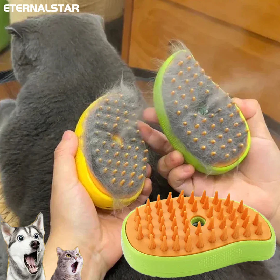 3-in-1 Pet Grooming Tool - Steam Brush, Electric Sprayer, Massage Comb for Cats & Dogs