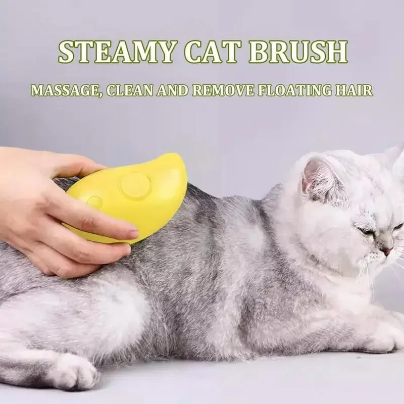 3-in-1 Pet Grooming Tool - Steam Brush, Electric Sprayer, Massage Comb for Cats & Dogs