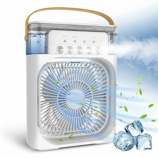 3-in-1 Air Cooler, Humidifier, & LED Night Light - Compact, Adjustable & Multi-Purpose
