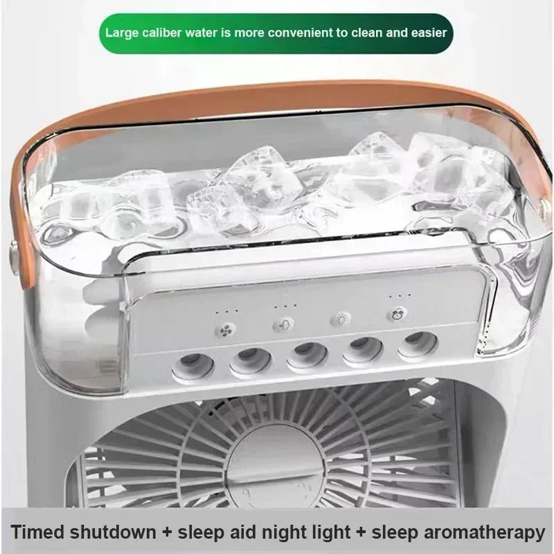 3-in-1 Air Cooler, Humidifier, & LED Night Light - Compact, Adjustable & Multi-Purpose
