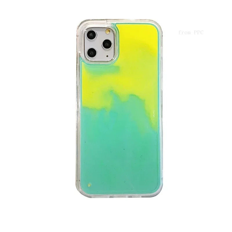 Glow in the Dark Sand Luminous iPhone Case – Liquid Glitter Quicksand for iPhone